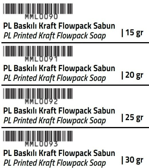 Baskılı Kraft Flowpack Sabun Tablosu